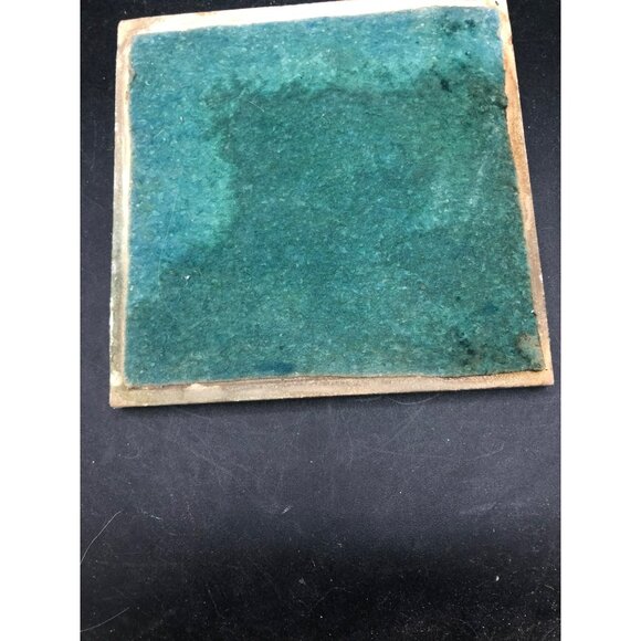 Vintage Handpainted Ceramic Tile Musician Brown Tones 6" x 6" Mid Century Modern - Picture 5 of 5